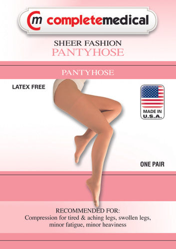 Ladies' Sheer Firm Spt  Medium 20-30mmHg  Panty Hose  Black
