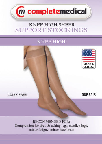 Ladies' Sheer Mild Support  Lg 15-20 mmHg  Knee Highs  Beige