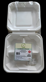 3 Compartment Compostable Sugarcane Bagasse Containers | Microwave Safe