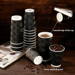 8 oz Disposable Coffee Cups, Insulated Corrugated Paper Cups, Kraft Ripple Wall Cups for Hot Beverage or Cold Drinks Office/Home/Party/Travel/Cafe