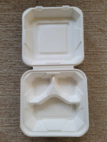 3 Compartment Compostable Sugarcane Bagasse Containers | Microwave Safe