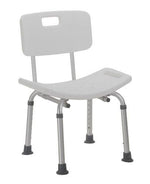 Shower Safety Bench W/Back - KD  Tool-Free Assembly Grey
