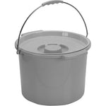 Commode Pail With Lid 12 Quart  Gray
