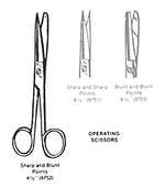Operating Scissors- Sharp/Blunt- 4 1/2  Straight