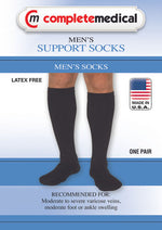 Men's Mild Support Socks 10-15mmHg  Black  Small/Medium