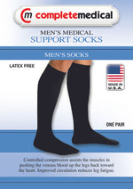Men's Firm Support Socks 20-30mmHg  Black  Medium