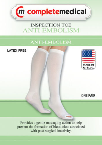 Anti-Embolism Stockings Lg/Lng 15-20mmHg Below Knee  Insp Toe