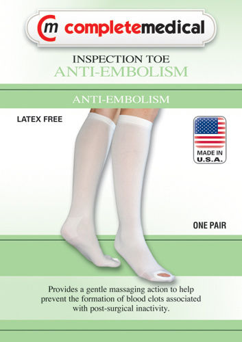 Anti-Embolism Stockings Xl/Reg 15-20mmHg Below Knee  Insp Toe