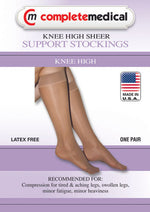 Ladies' Sheer Mild Support  Lg 15-20 mmHg  Knee Highs  Beige